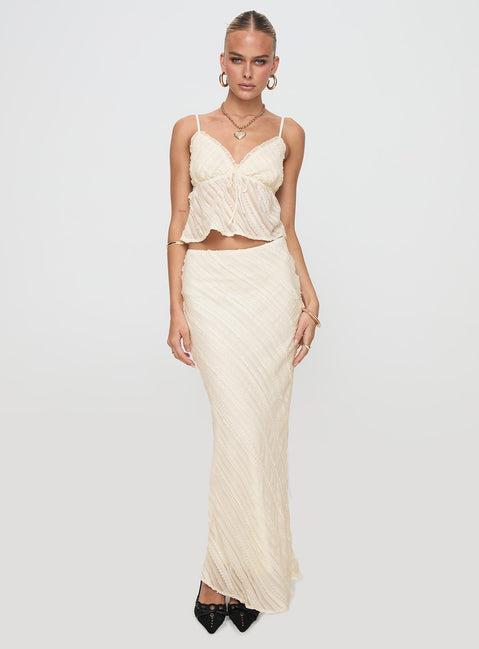 Jacintha Maxi Skirt Cream Product Image
