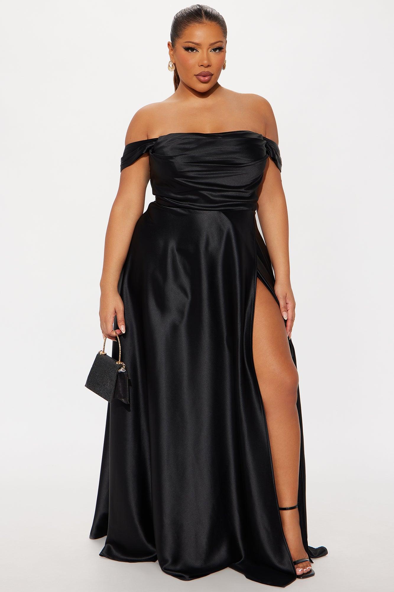Rosalee Satin Gown - Black Female Product Image