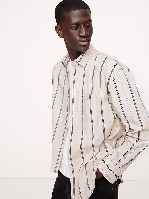 Relaxed-Fit Washed Cotton Poplin Shirt Product Image