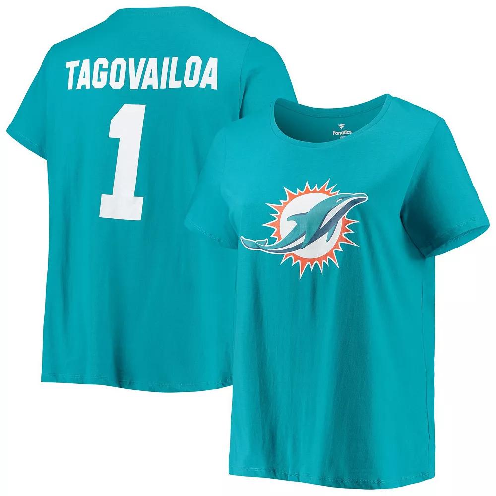 Women's Fanatics Branded Tua Tagovailoa Aqua Miami Dolphins Plus  Product Image