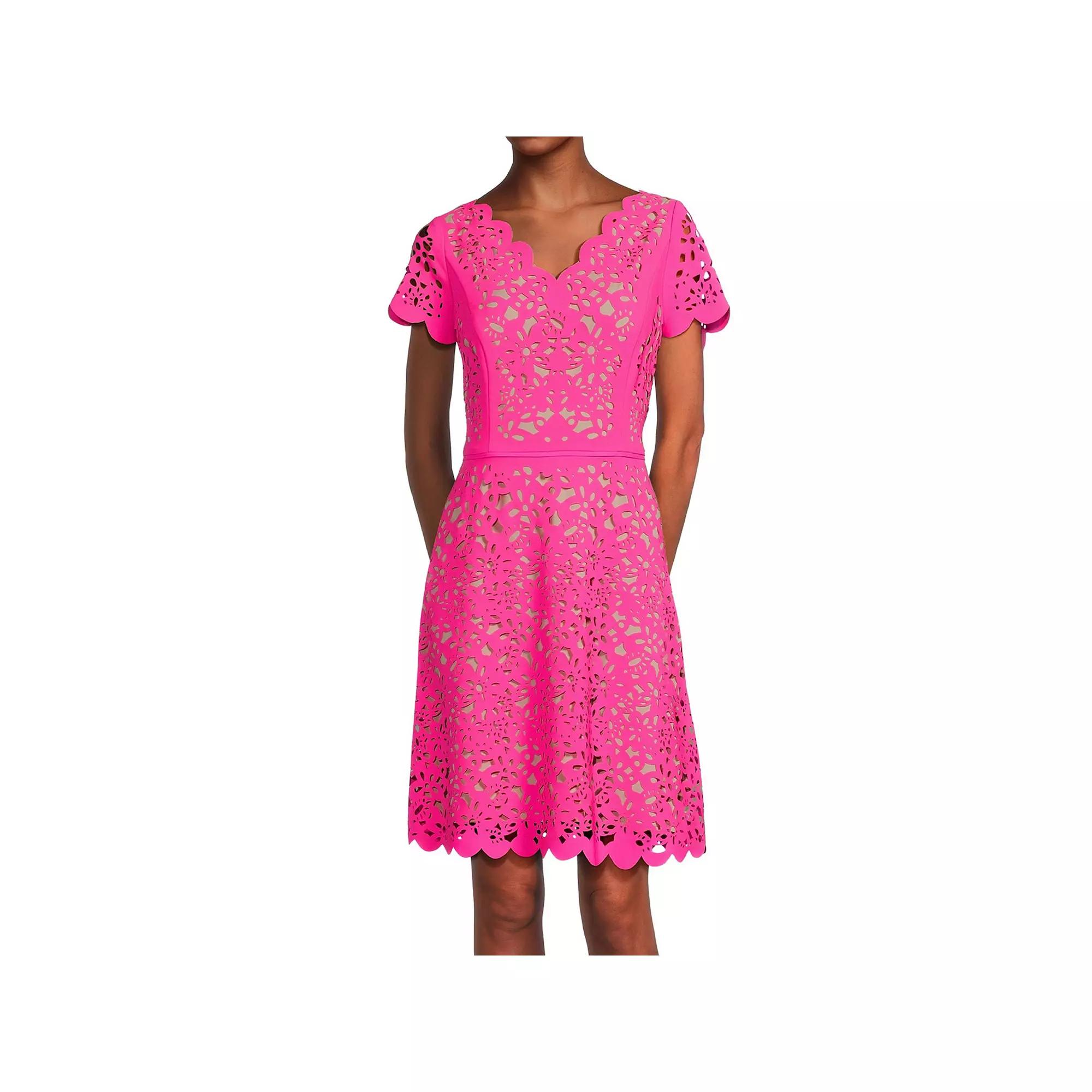 Women's Focus By Shani Cutout Overlay A-Line Dress,  Product Image