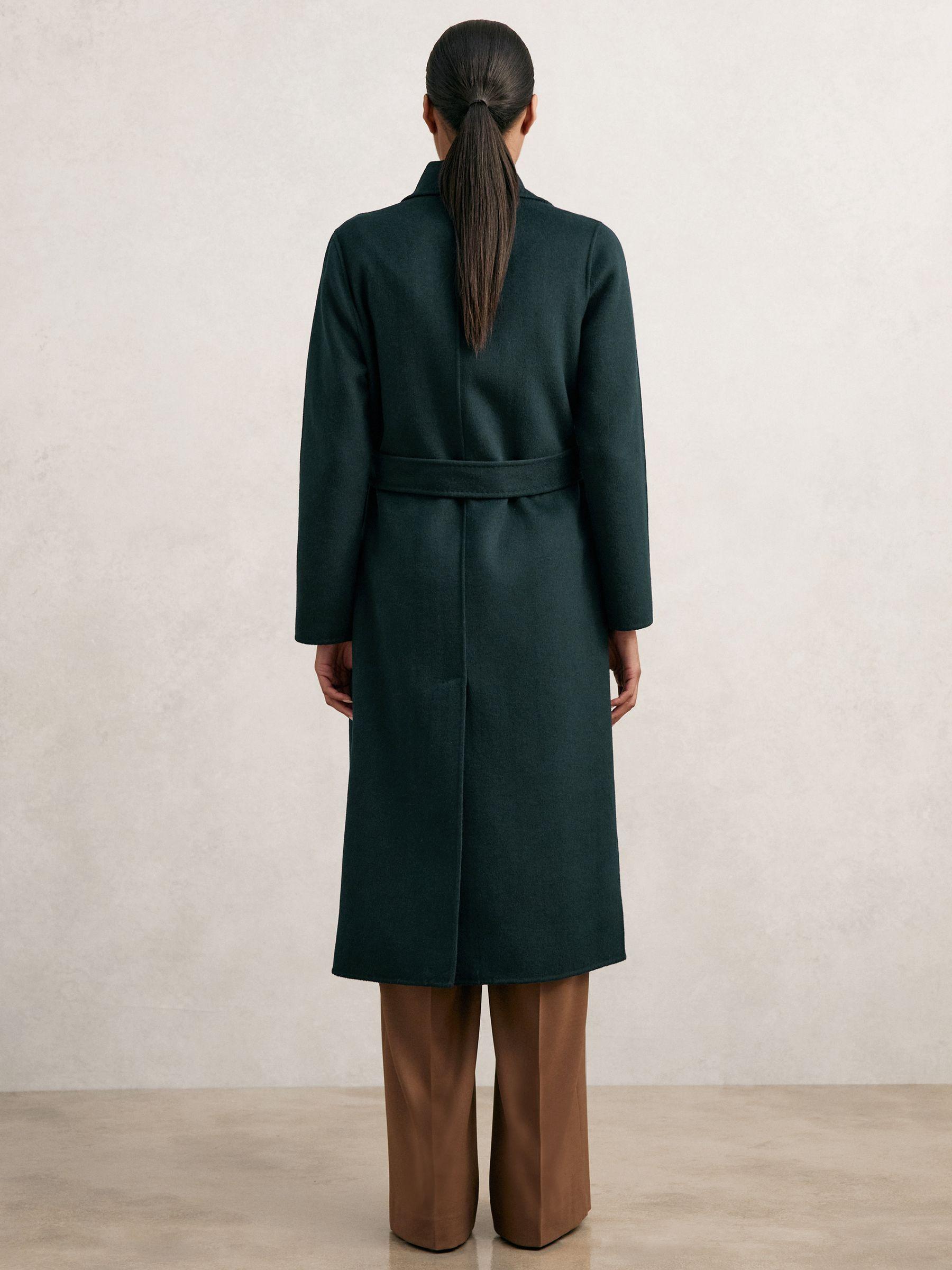 Petite Double-Breasted Blindseam Coat Wool-Blend in Green Product Image