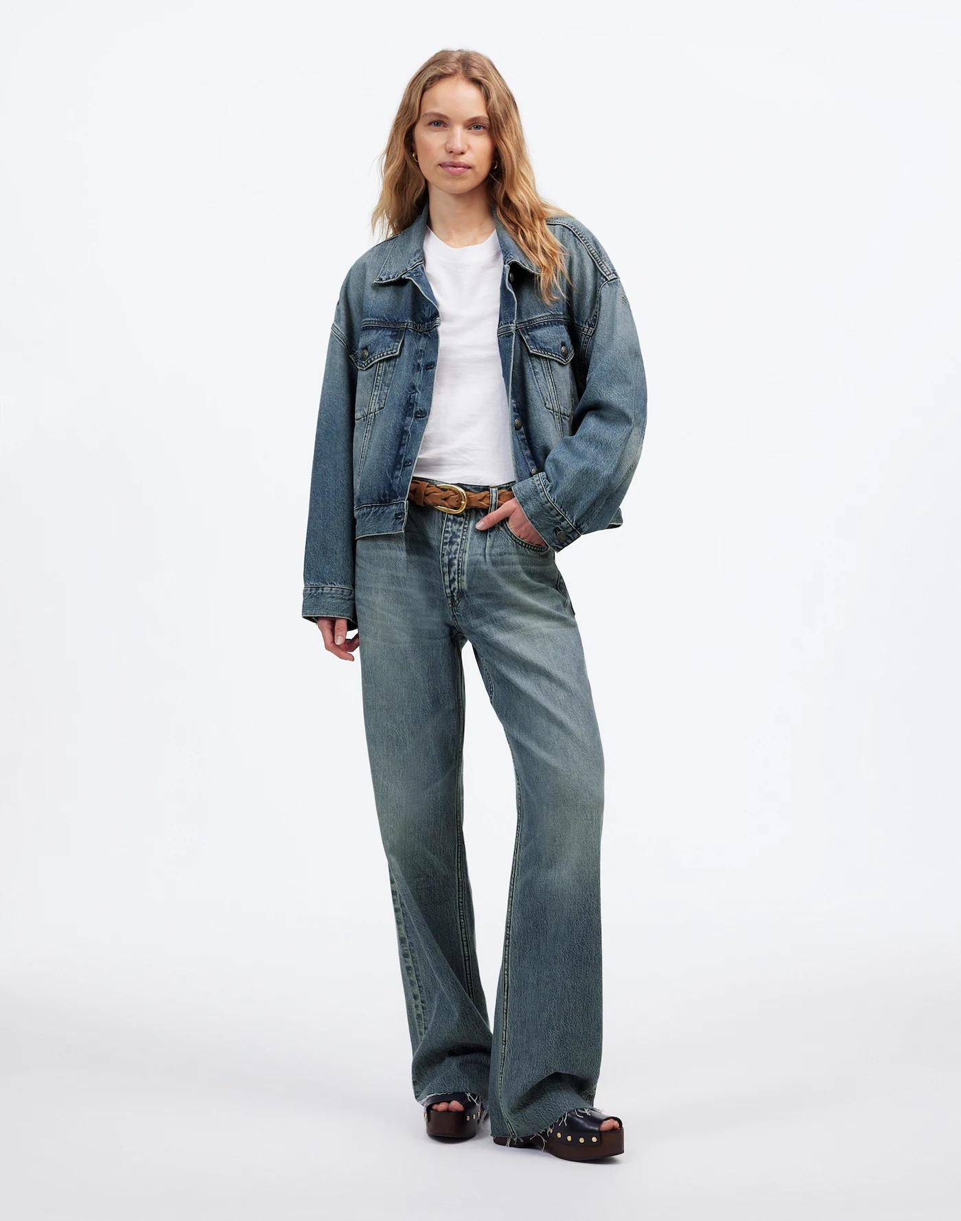 Relaxed Crop Jean Trucker Jacket in Billings Wash Product Image