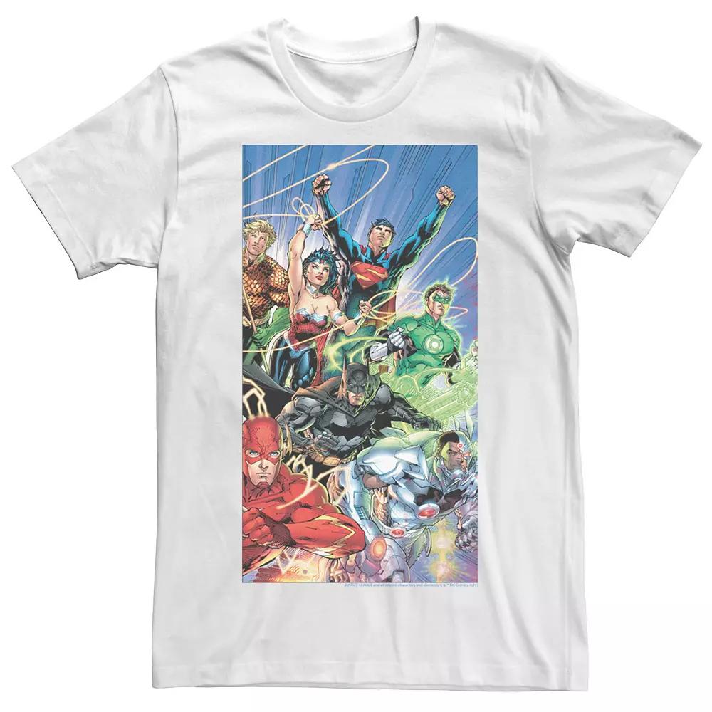 Men's Justice League Fandom Collage Poster Tee, Size: Medium, White Product Image