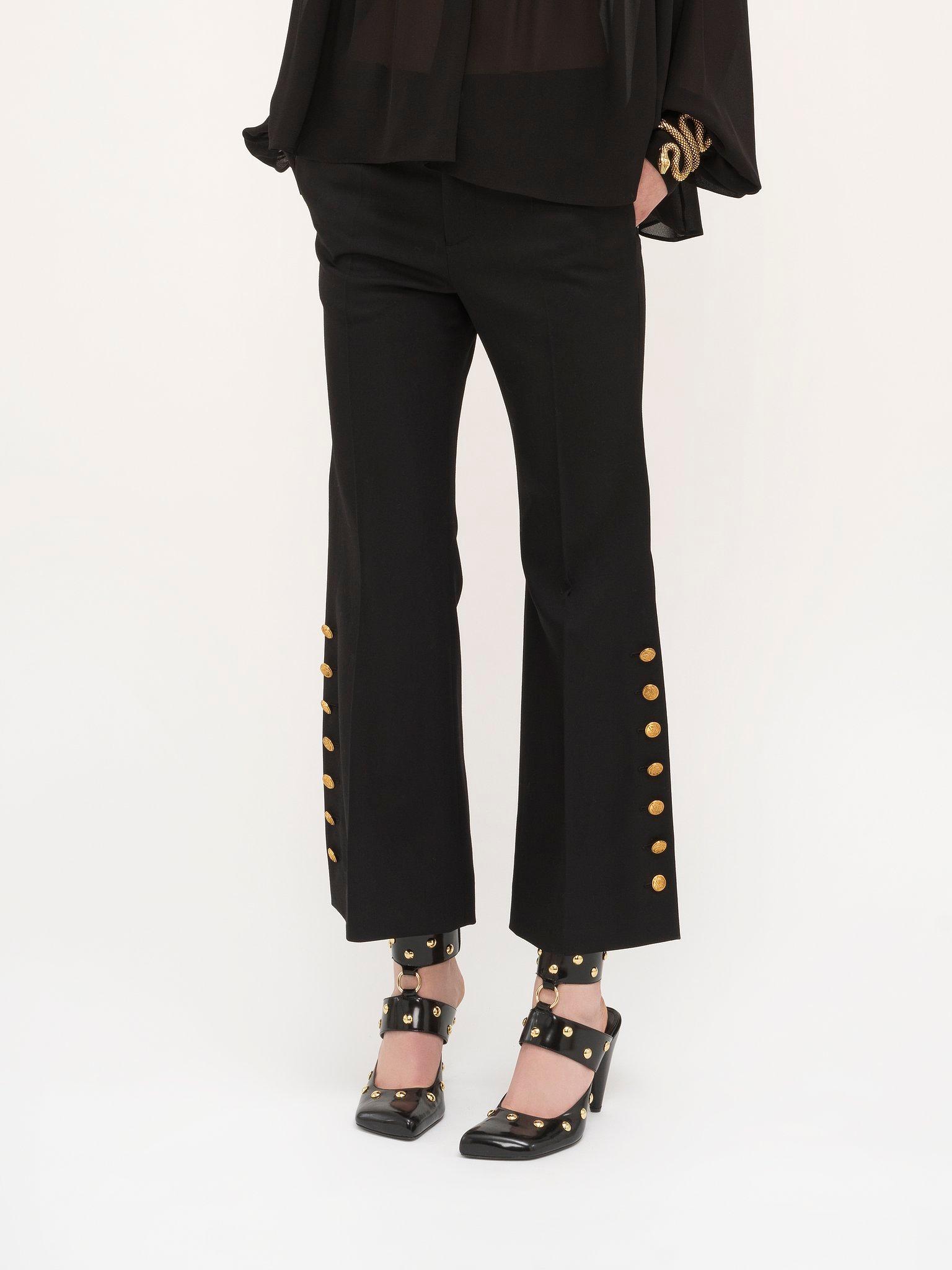 Cropped pants in wool grain de poudre Product Image