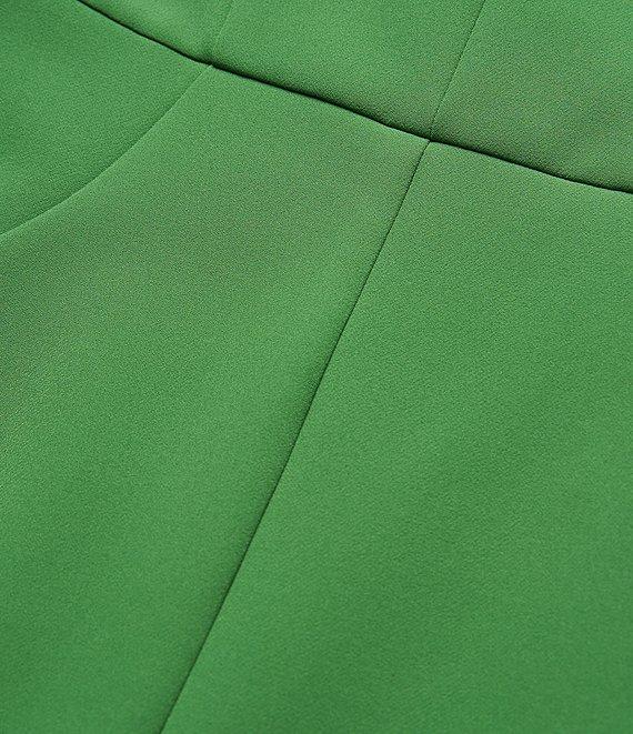 Kay Unger Amari Stretch Crepe Boat Neck Sleeveless V-Back Seam Detail Midi Dress Product Image