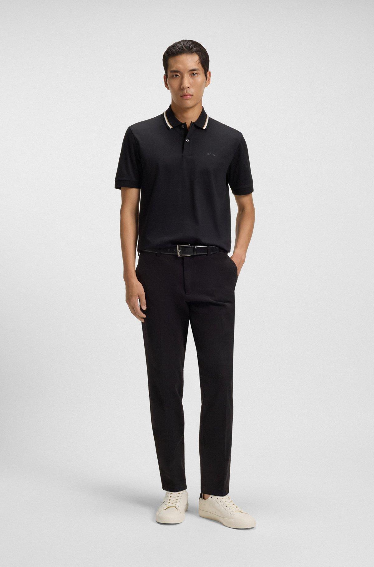 BOSS - Faux-leather trainers with plain and grained textures - White Product Image