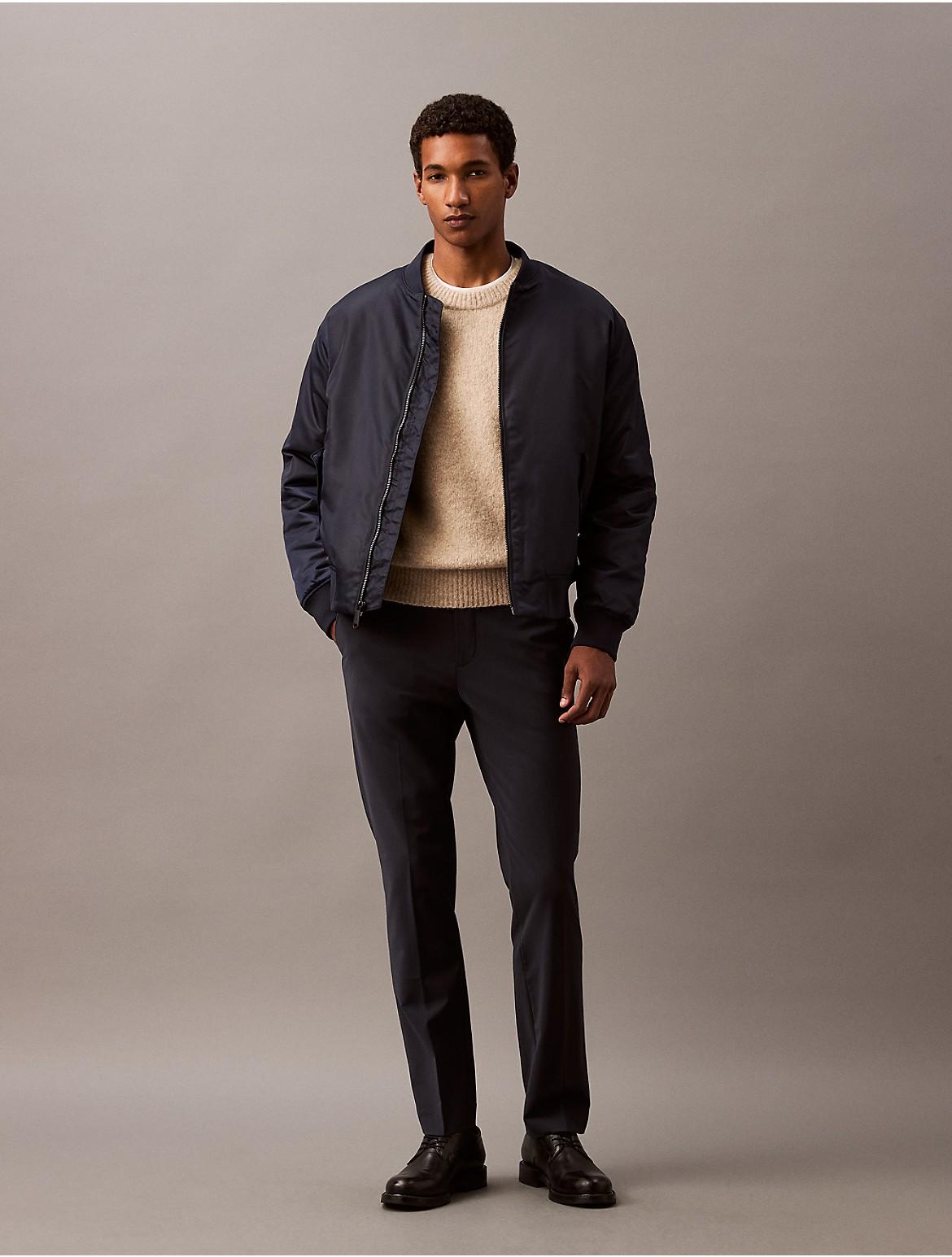 Calvin Klein Mens Refined Wool Blend Slim Trouser - Black Product Image