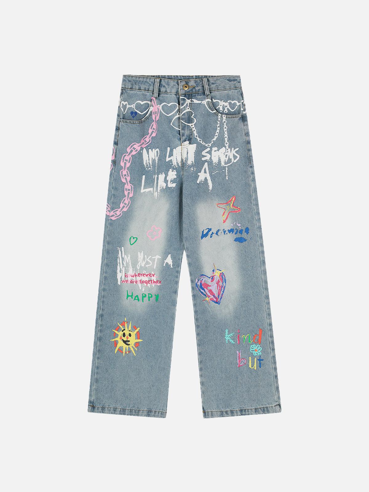 Aelfric Eden Graffiti Baggy Jeans Product Image
