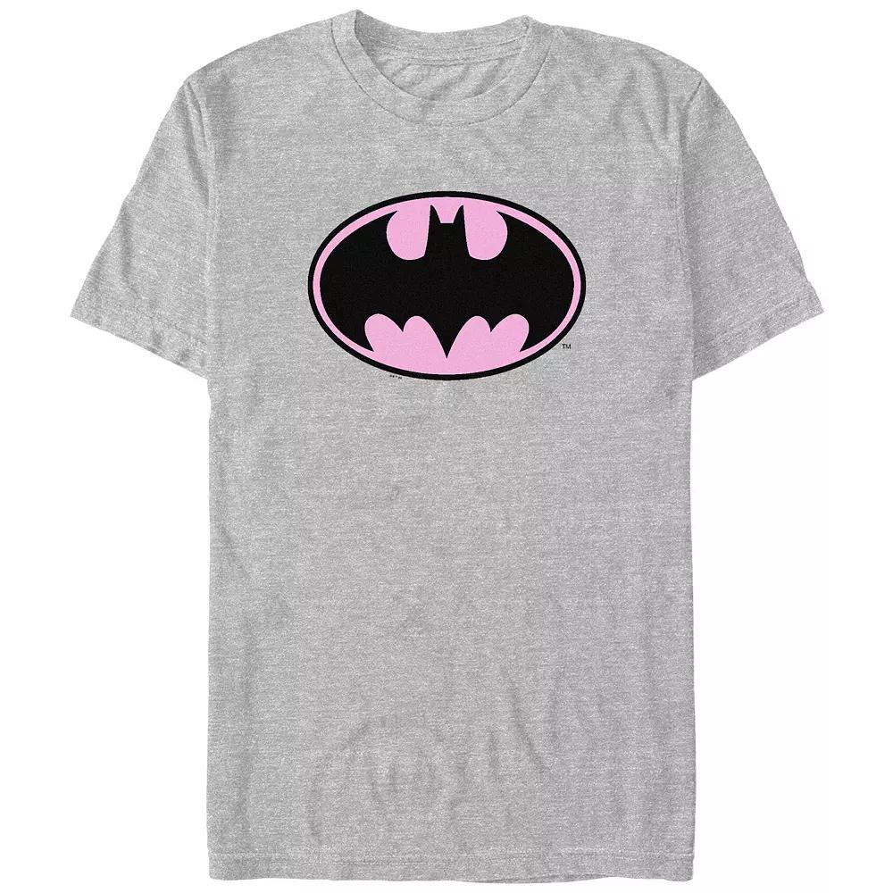 Juniors' Batman Pink Background Logo Boyfriend Graphic Tee, Women's,  Product Image