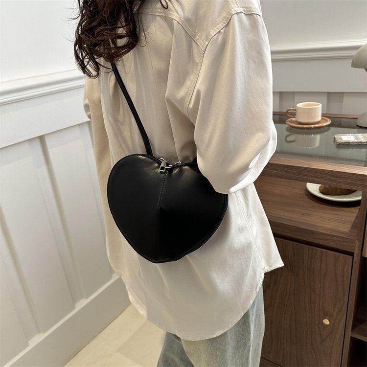 Lior Solid Color Heart Shape Shoulder Bag Product Image