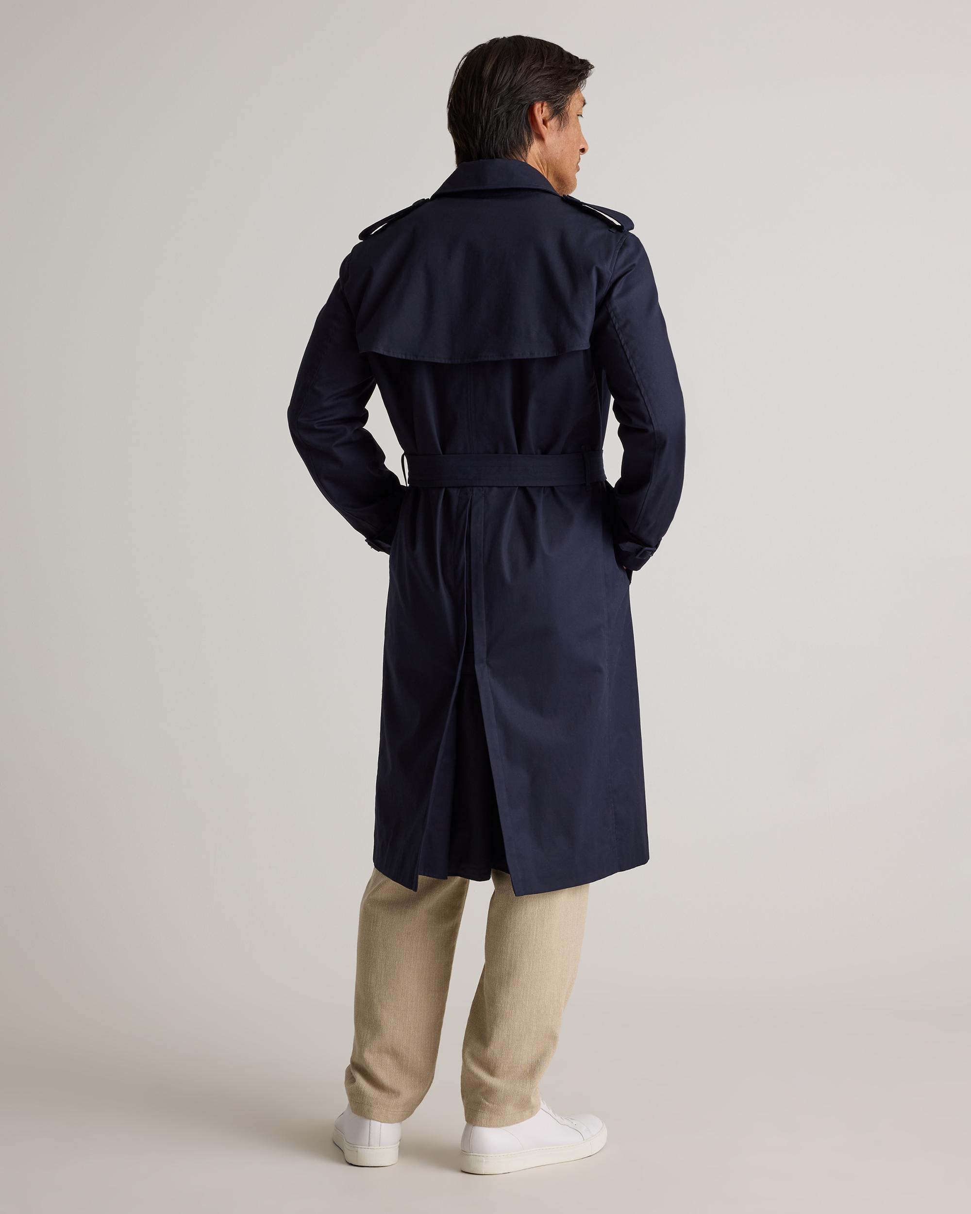 Quince | Men's Comfort Stretch Long Trench Coat Size XL, Organic Cotton Product Image