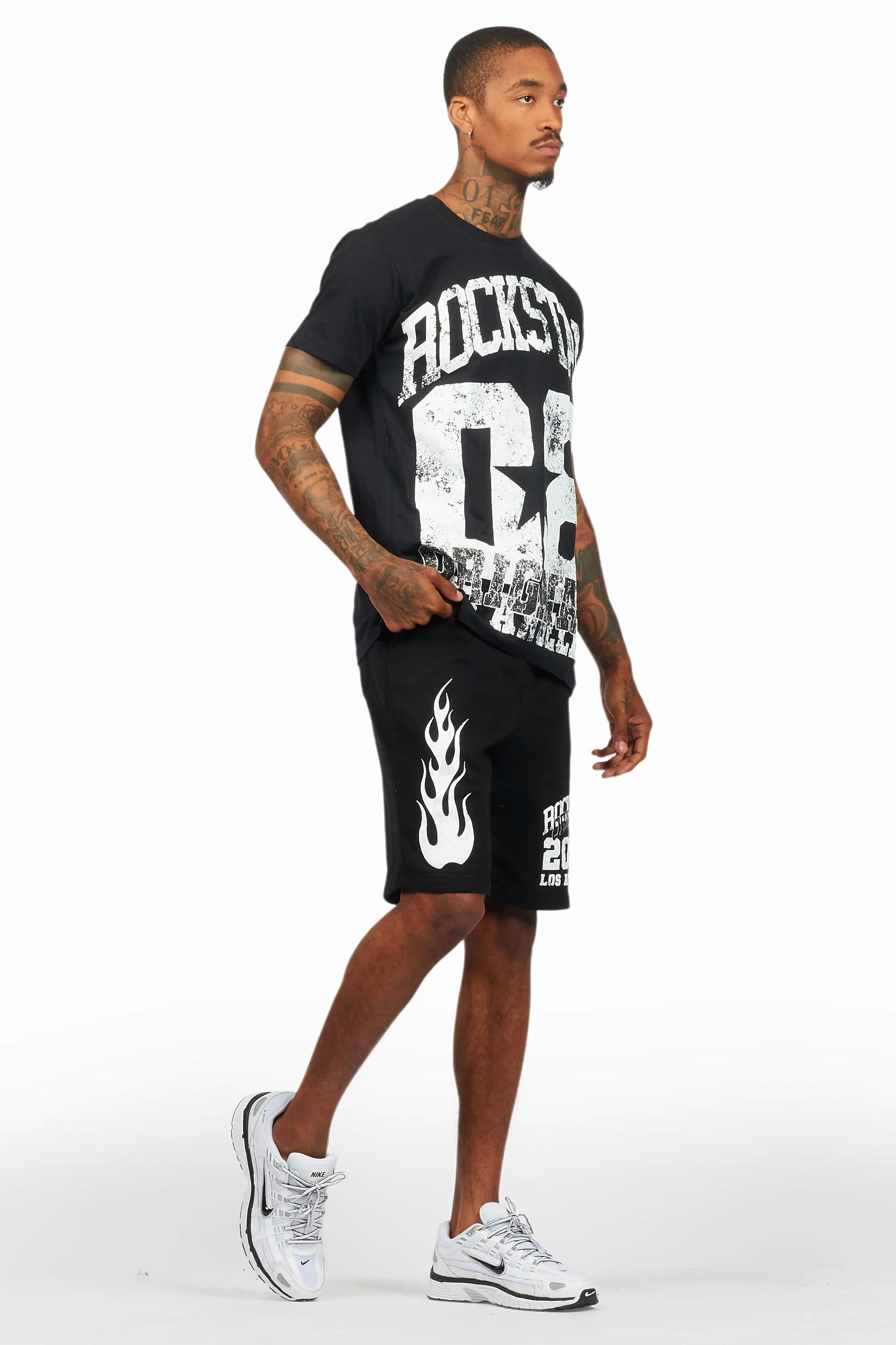 Edel Black T-Shirt Short Set Male Product Image