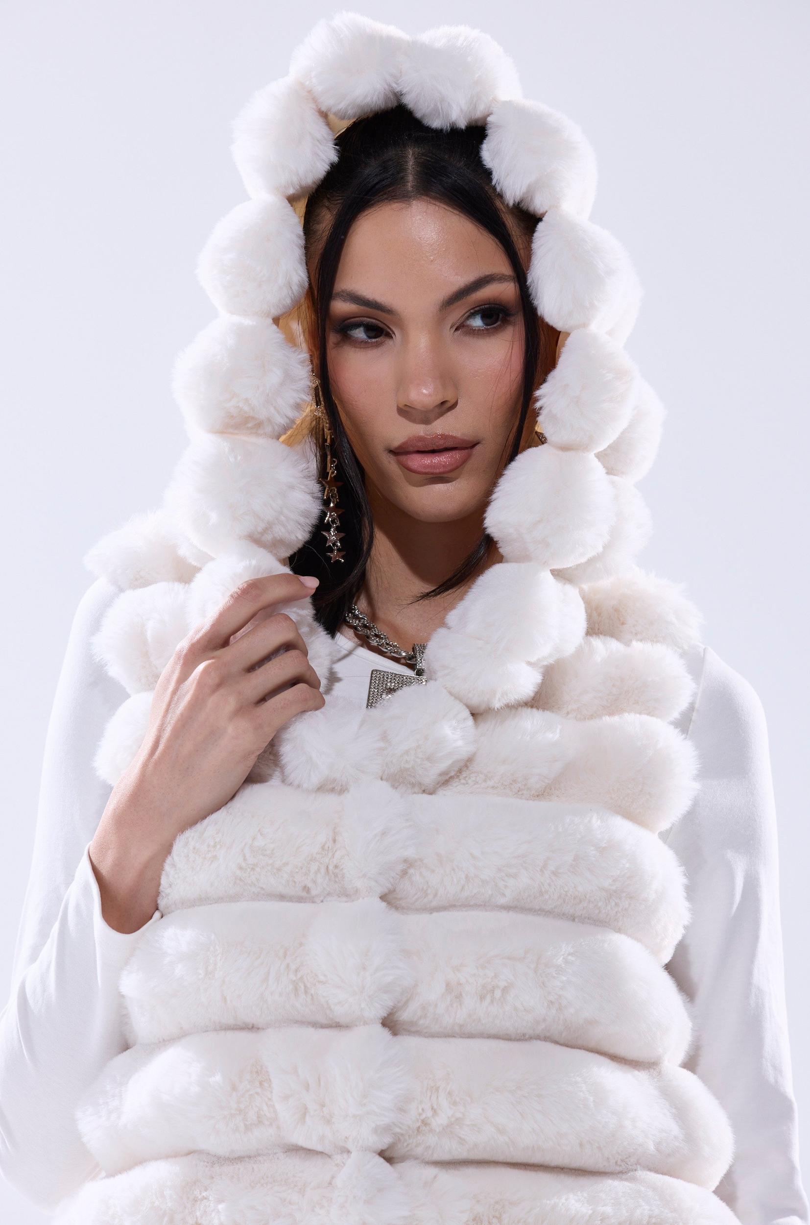 POPPY FAUX FUR HOODED VEST Product Image