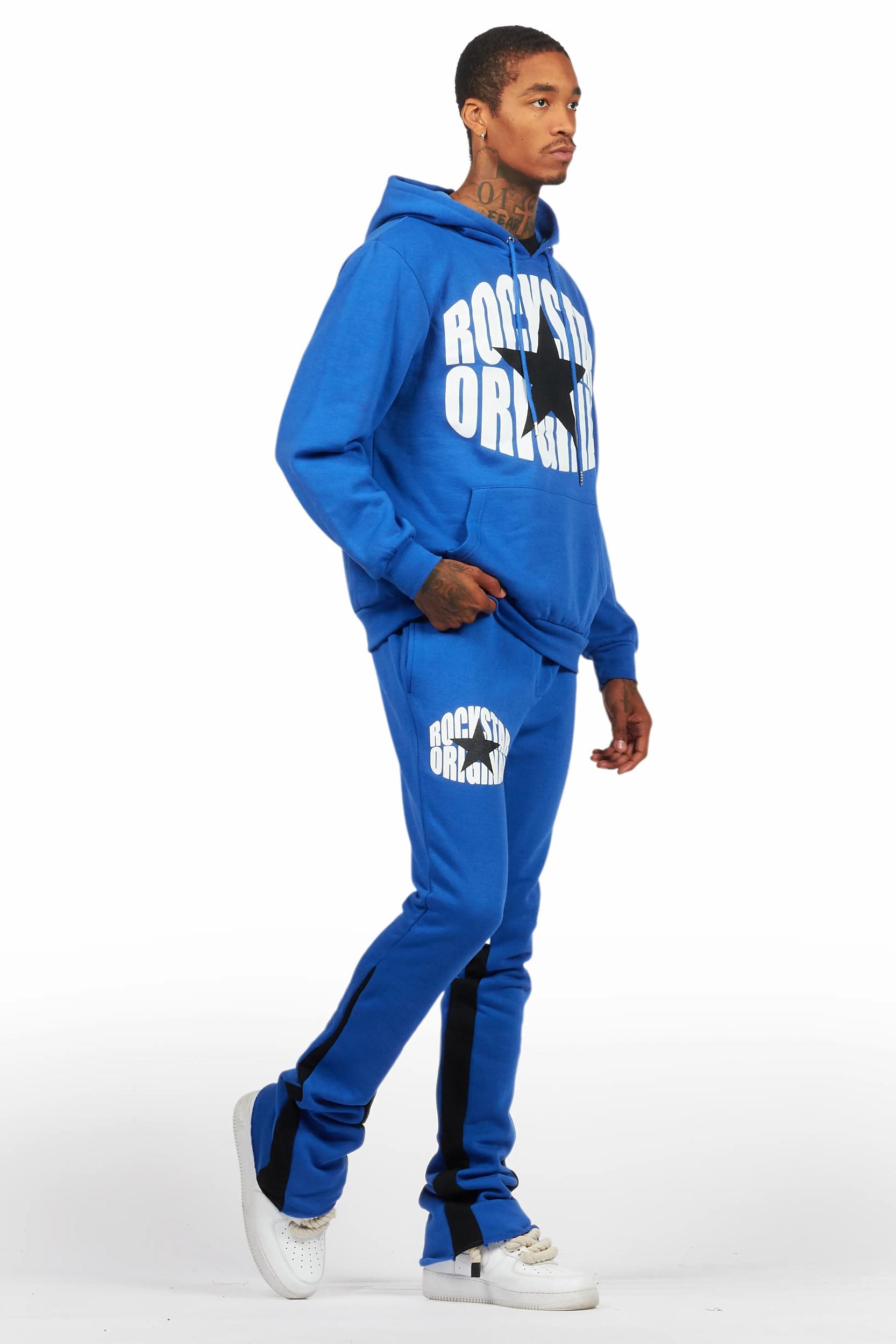 States Royal Blue Hoodie Stacked Flare Track Set Male Product Image