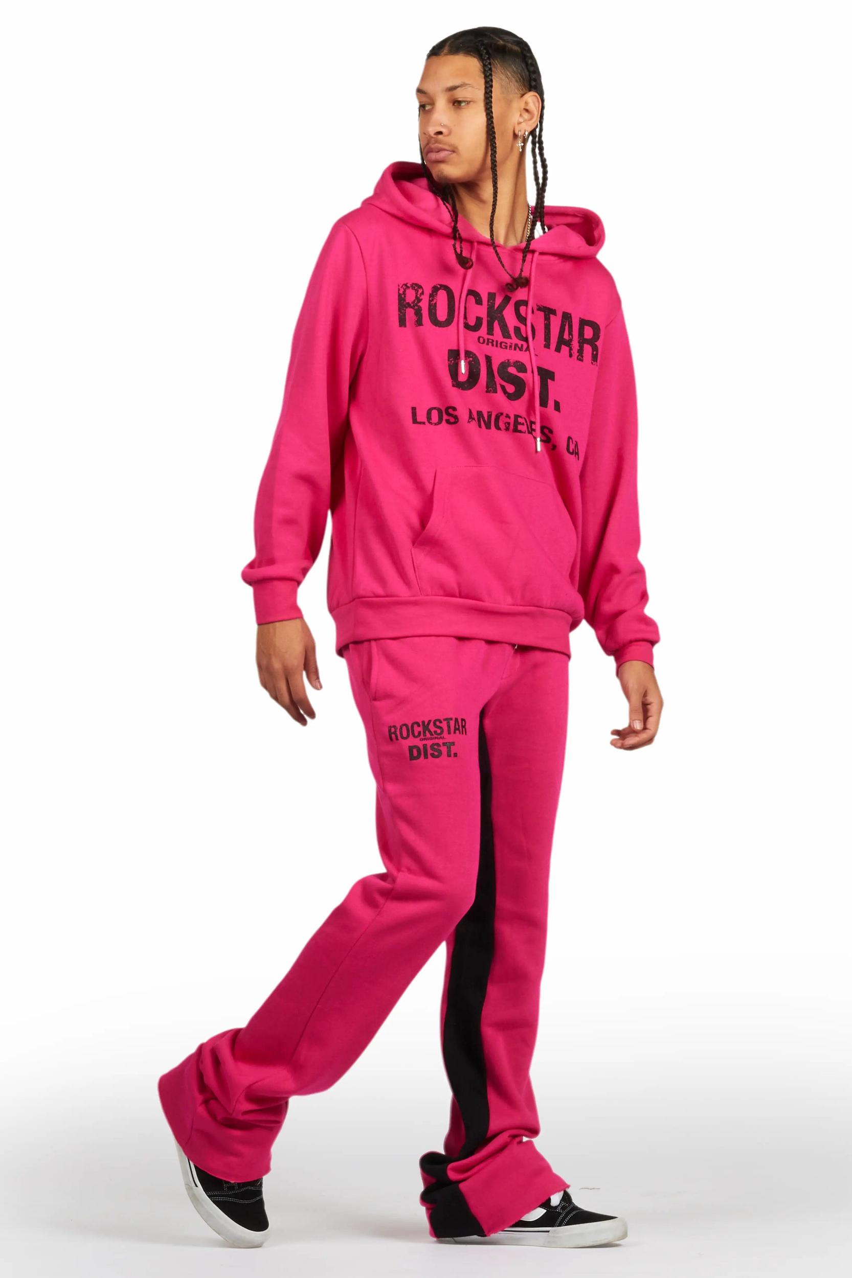 Lake Fuchsia Hoodie/Baggy Track Pant Set Male Product Image