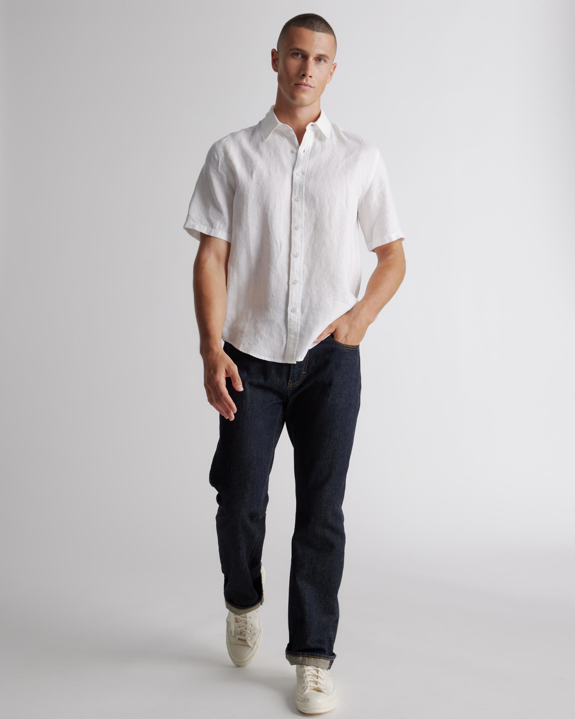 Quince | Men's 100% European Linen Relaxed Short Sleeve Shirt Product Image