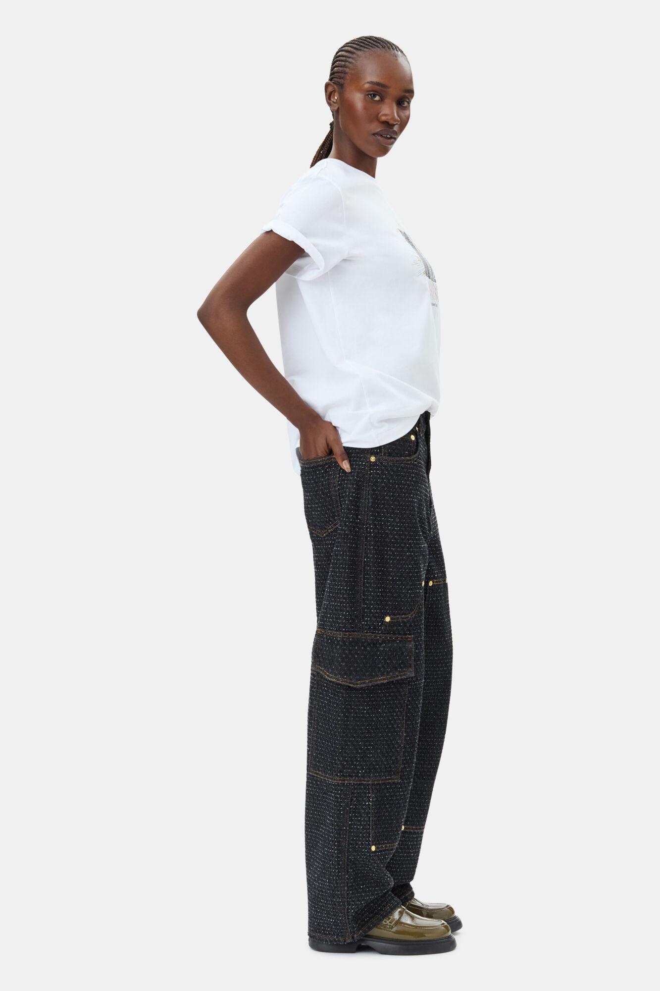 White Basic Jersey Kittens Relaxed T-shirt Product Image