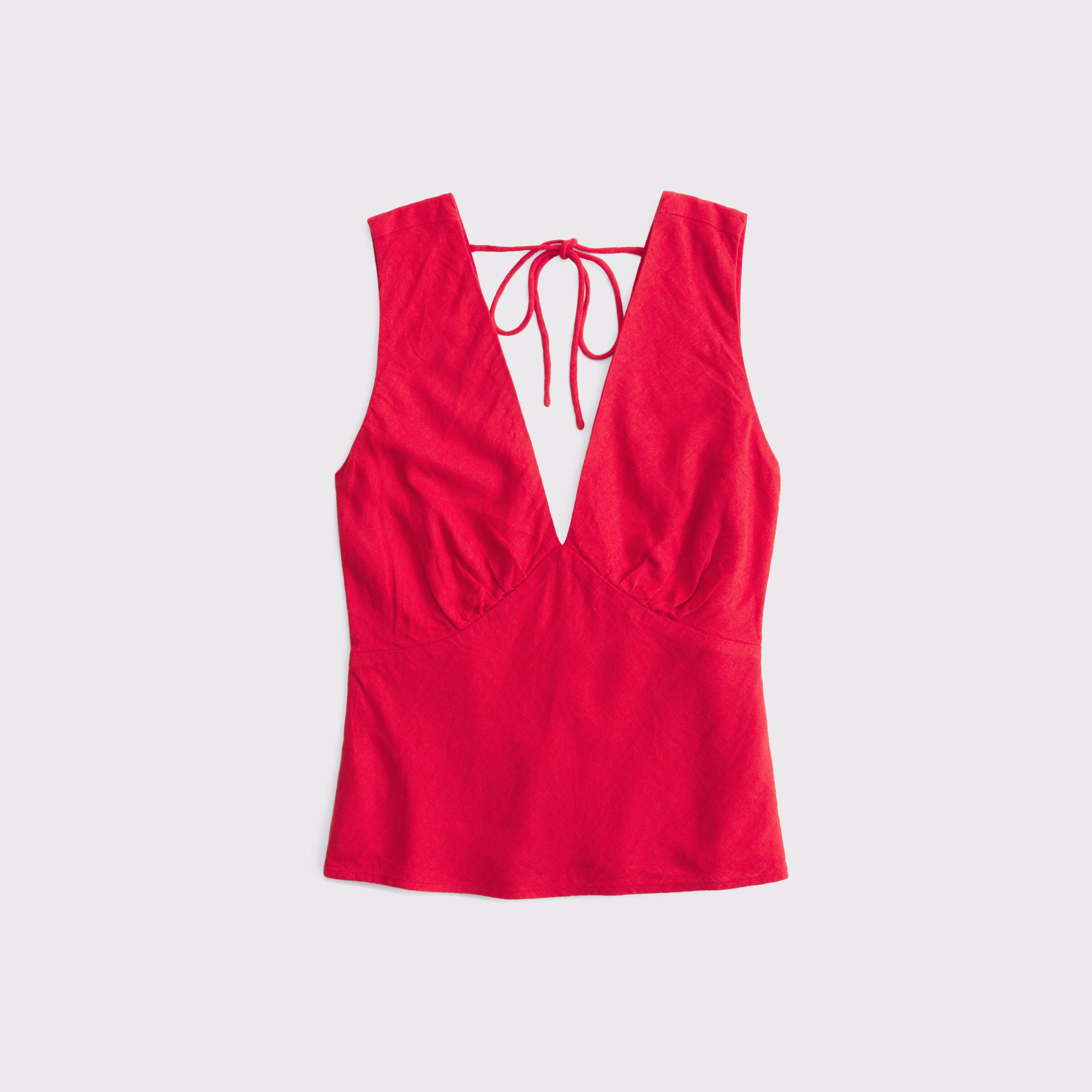  Linen-Blend Tie-Back Set Top Product Image