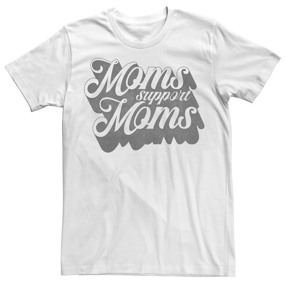 Juniors' Moms Support Moms Outlined Text Graphic Boyfriend Tee, Girl's, Size: XXL, White Product Image