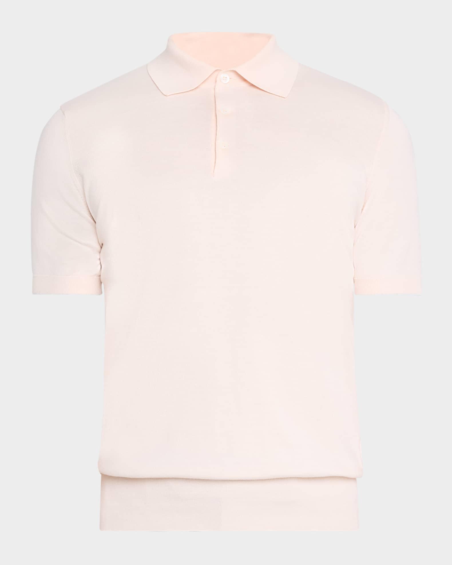 Men's Cotton Short-Sleeve Polo Sweater Product Image