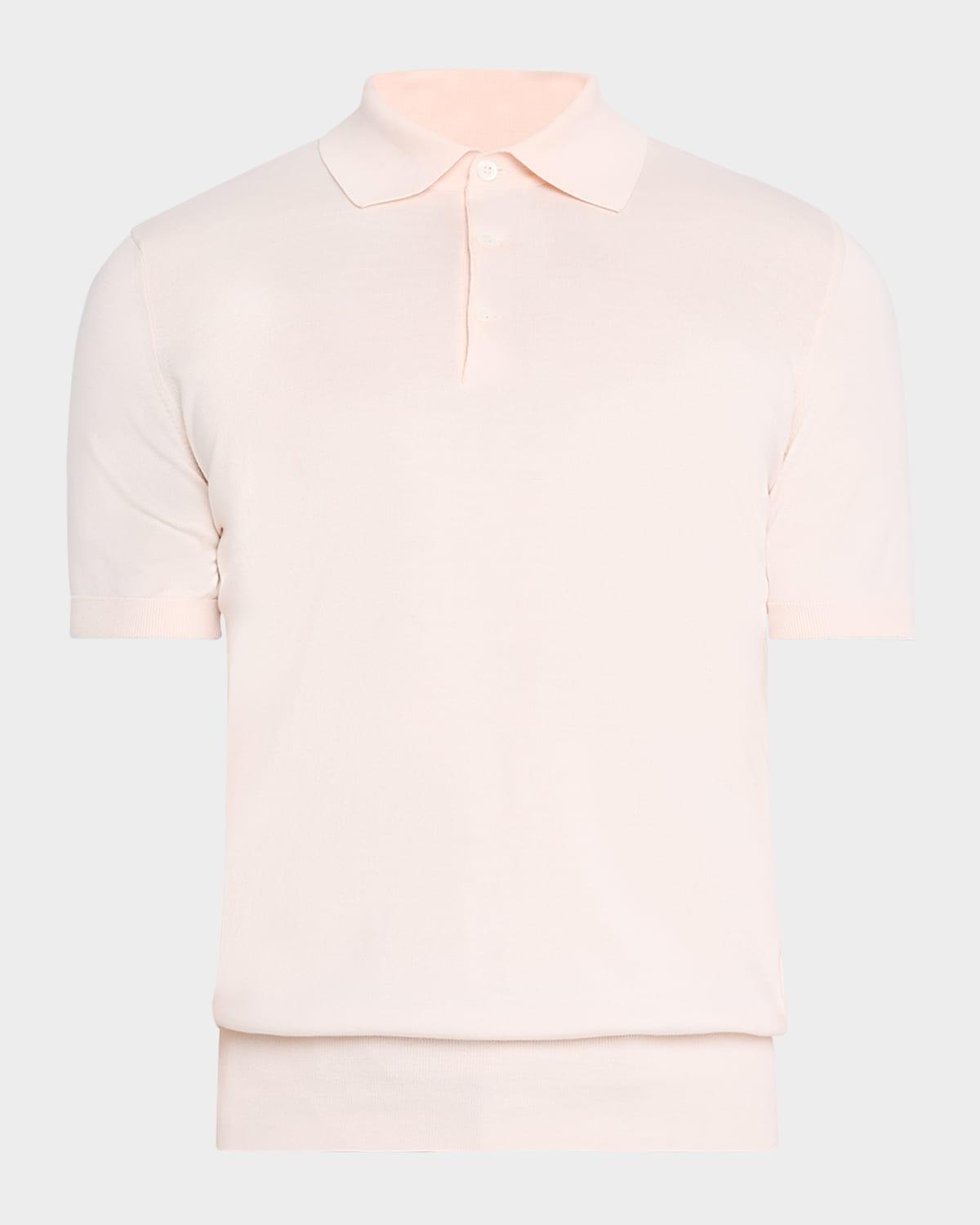 Mens Cotton Short-Sleeve Polo Sweater Product Image