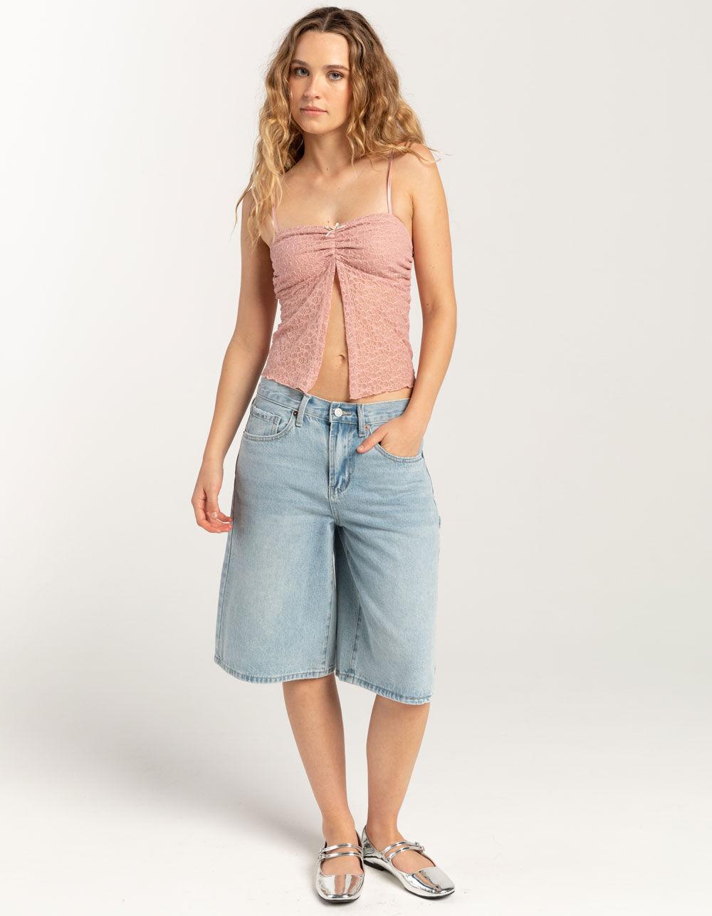 FULL TILT Lace Flyaway Womens Top - IVORY Product Image