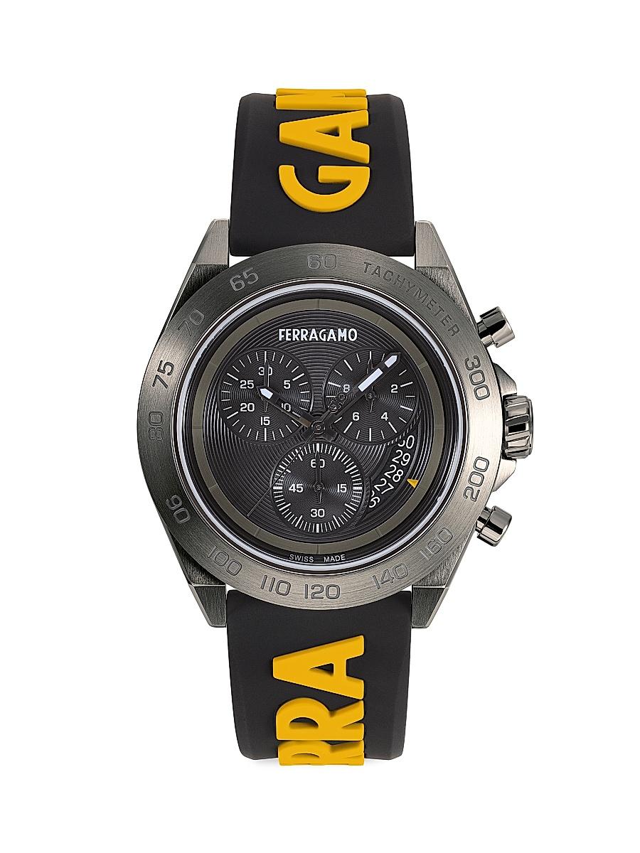 Mens Urban Chrono IP Gunmetal & Silicone Strap Watch Product Image