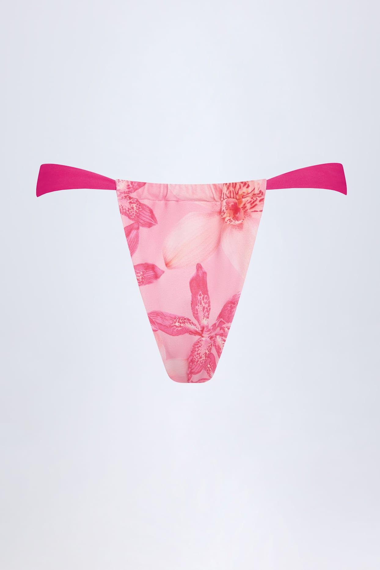 Cheeky Bikini Bottoms in Pink Orchid Print Product Image
