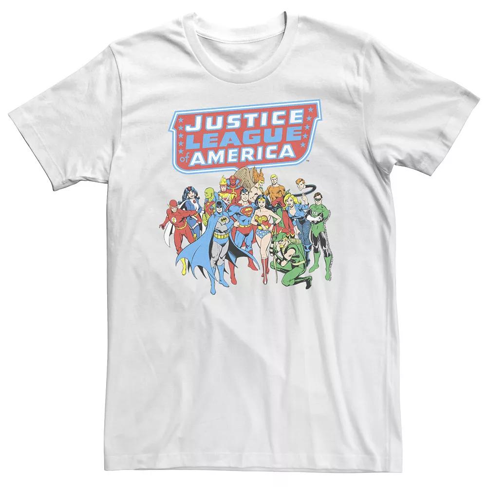 Big & Tall DC Comics Justice League Of America Group Shot Tee, Men's, Size: 4XL, White Product Image