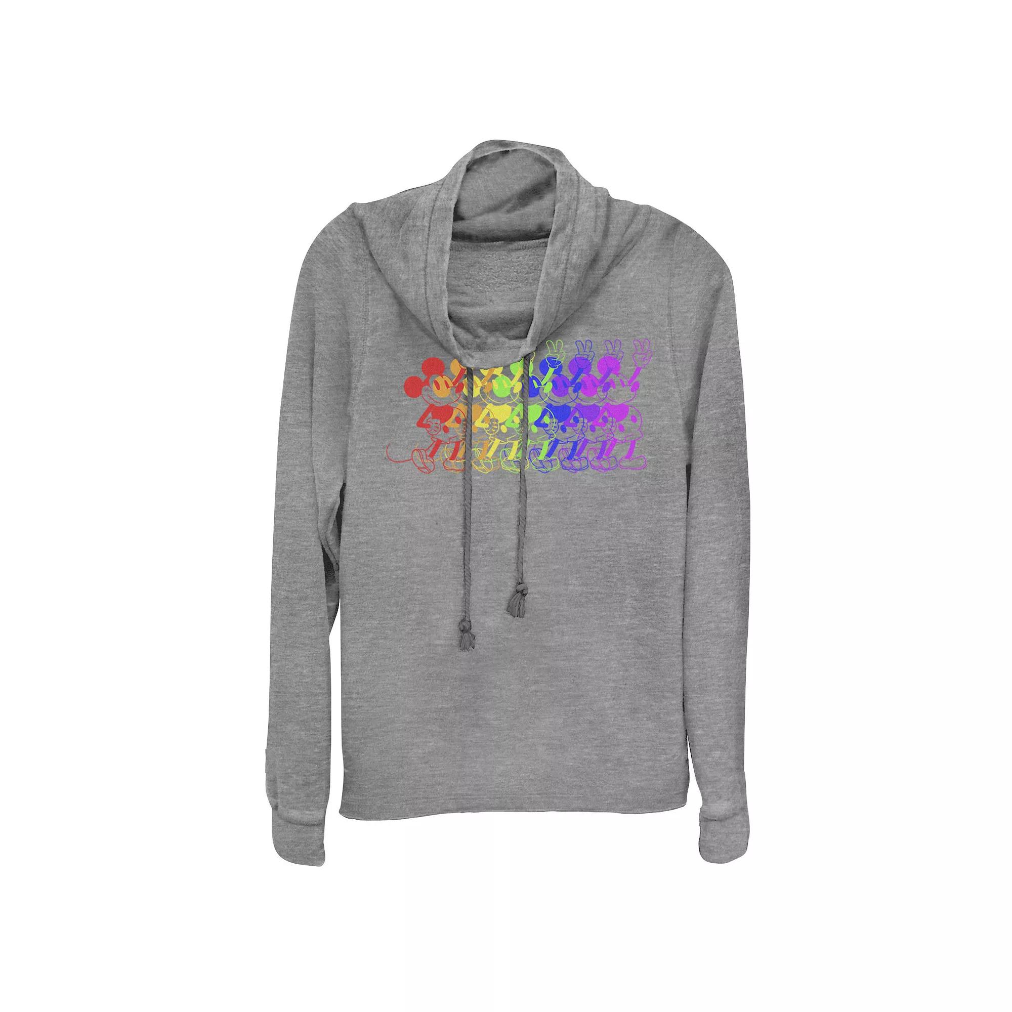 Juniors' Disney Mickey Mouse Cowlneck Graphic Lightweight Long Sleeve, Girl's,  Product Image