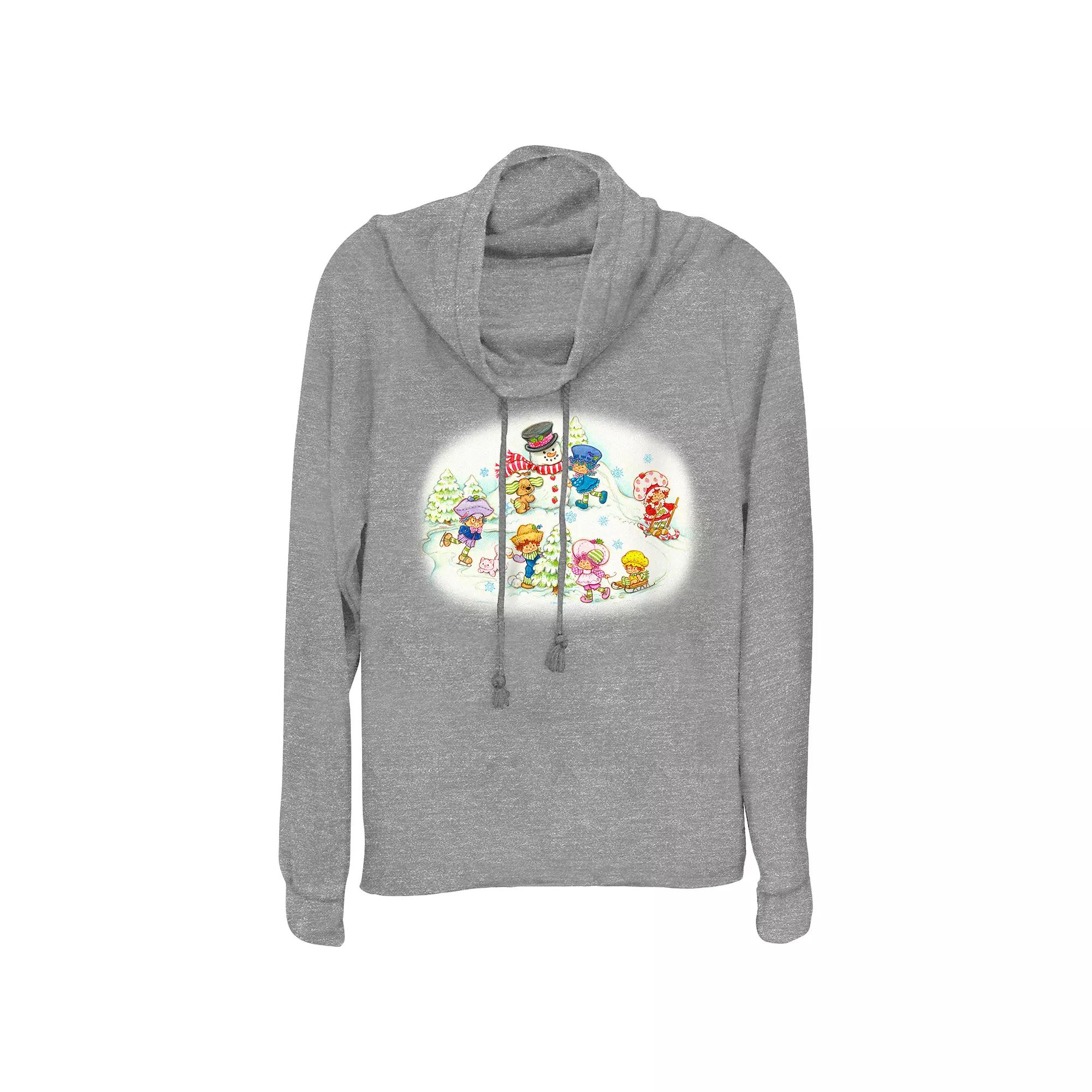 Women's Strawberry Shortcake Winter Fun Cowlneck Graphic Lightweight Long Sleeve,  Product Image