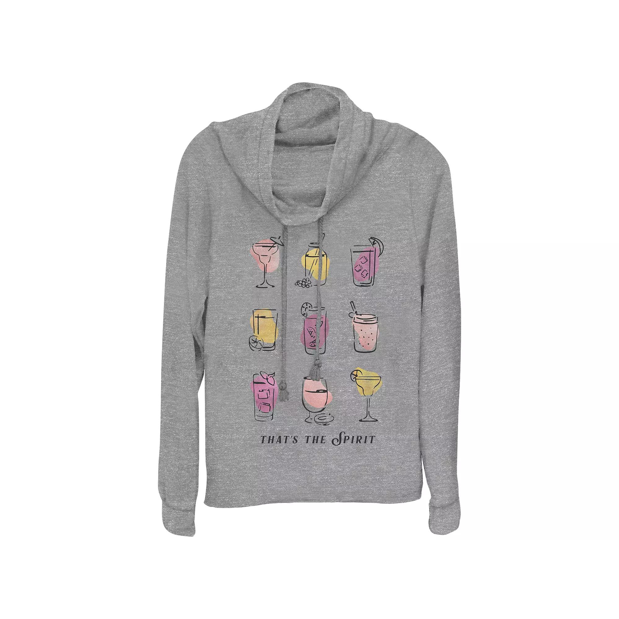 Women's Cocktails That's The Spirit Cowlneck Graphic Lightweight Long Sleeve, Girl's,  Product Image
