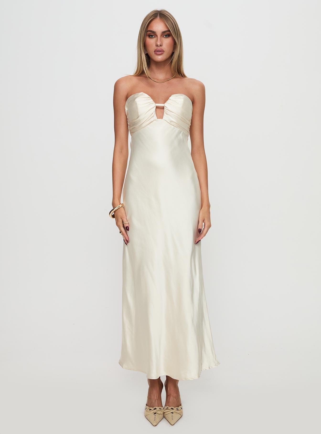 Cyprian Strapless Maxi Dress Champagne Product Image