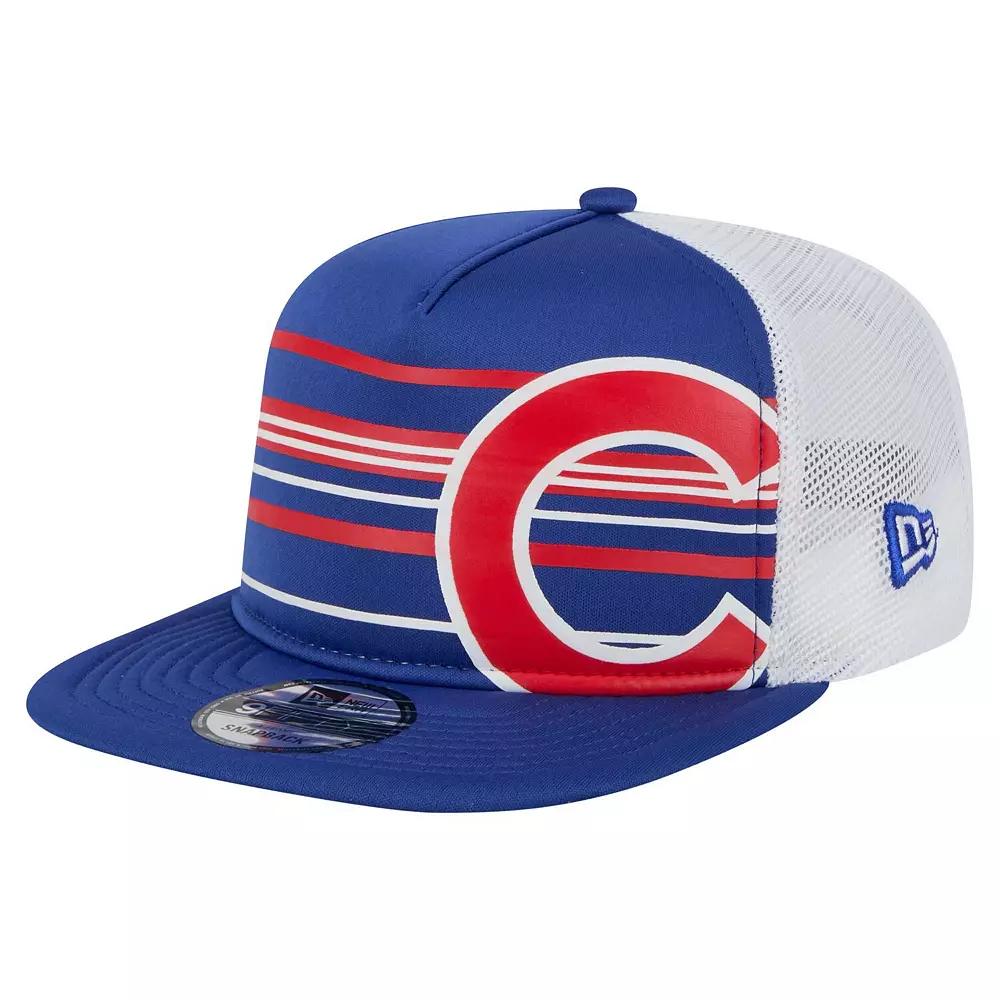 Men's New Era Royal Chicago Cubs 9FIFTY A-Frame Trucker Snapback Hat, Blue Product Image