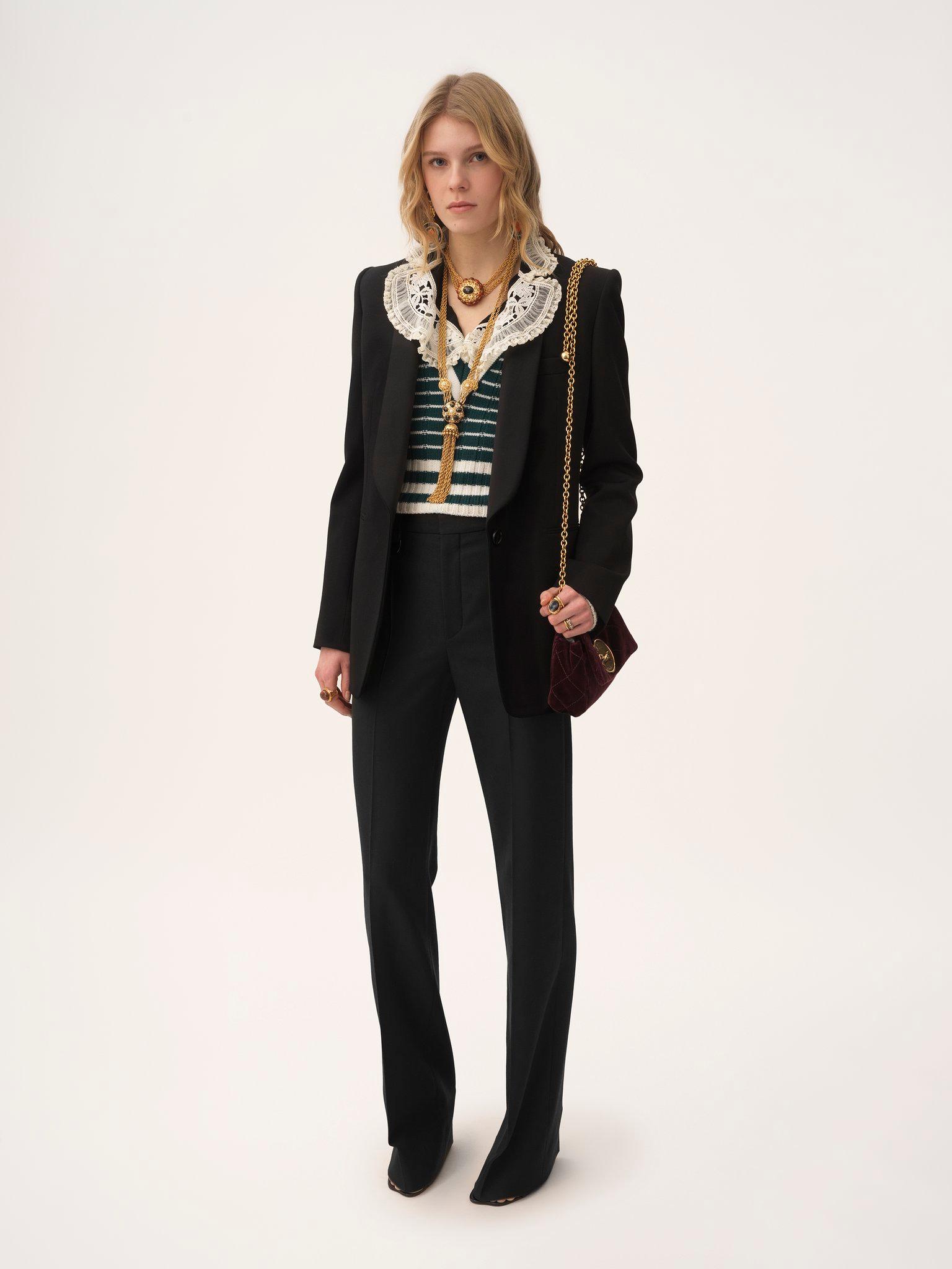 Boyish tailored pants in wool grain de poudre Product Image