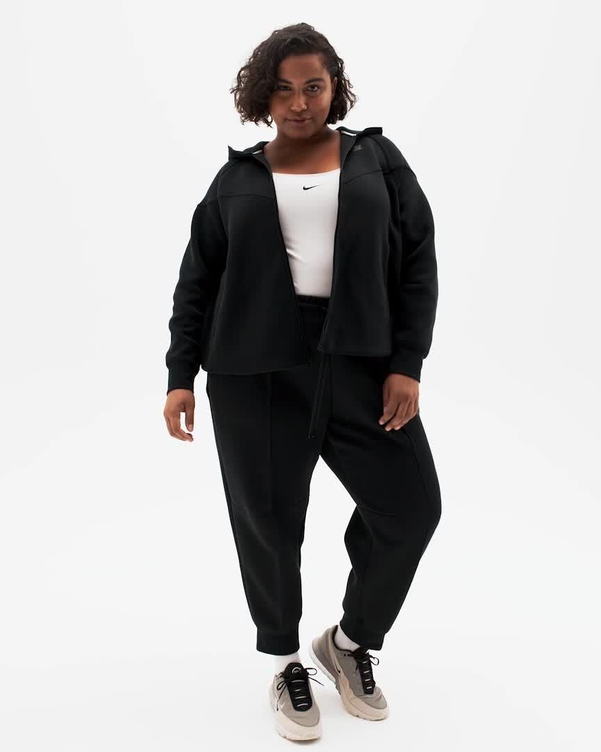 Womens Nike Sportswear Tech Fleece Mid-Rise Jogger Pants (Plus Size) | FB8332-010 Product Image