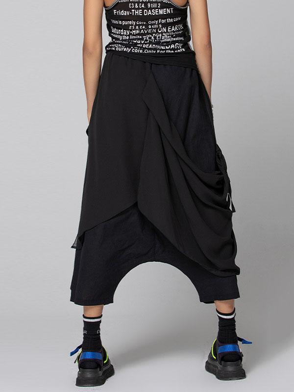 Harem Pants Loose Pleated Solid Color Ninth Pants Product Image
