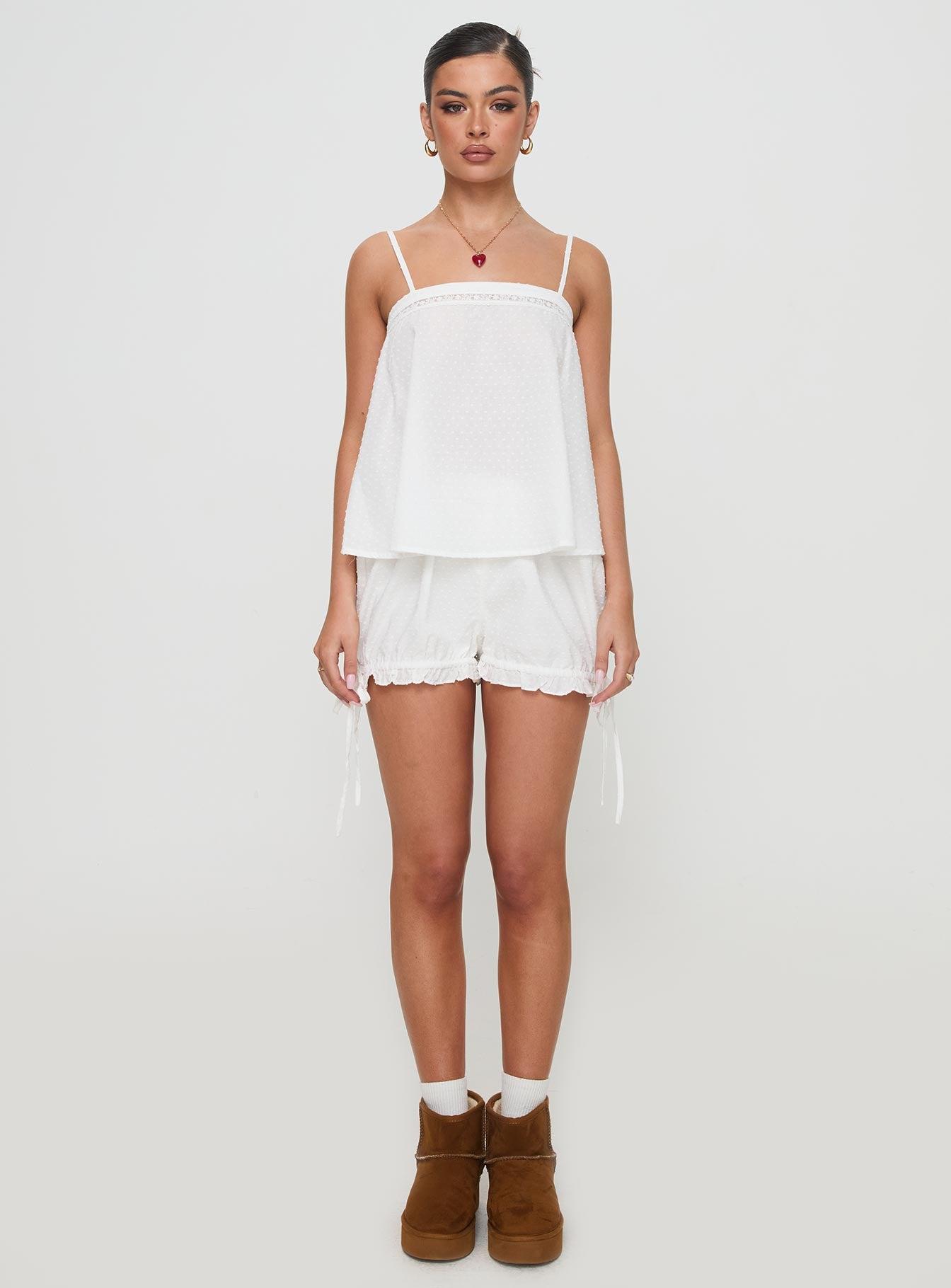 Invisible String Lace Sleep Top White Product Image