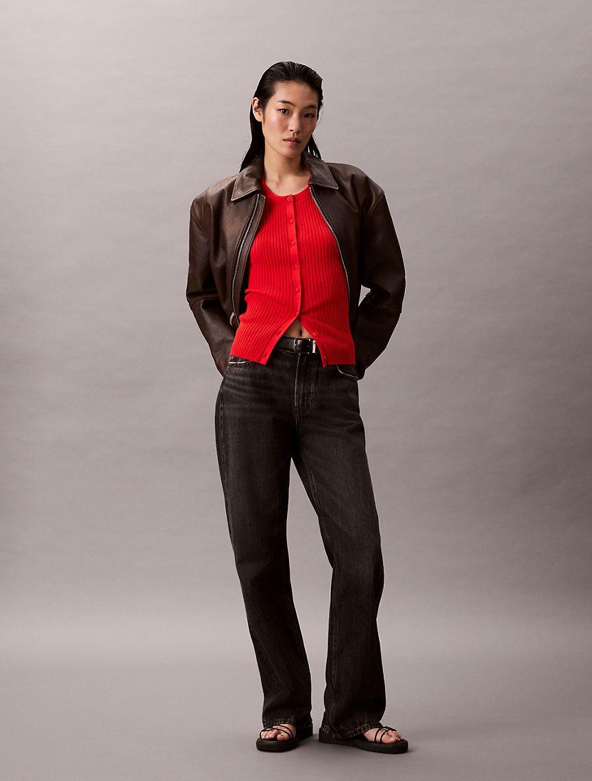 Smooth Cotton Rib Sweater Tank Product Image