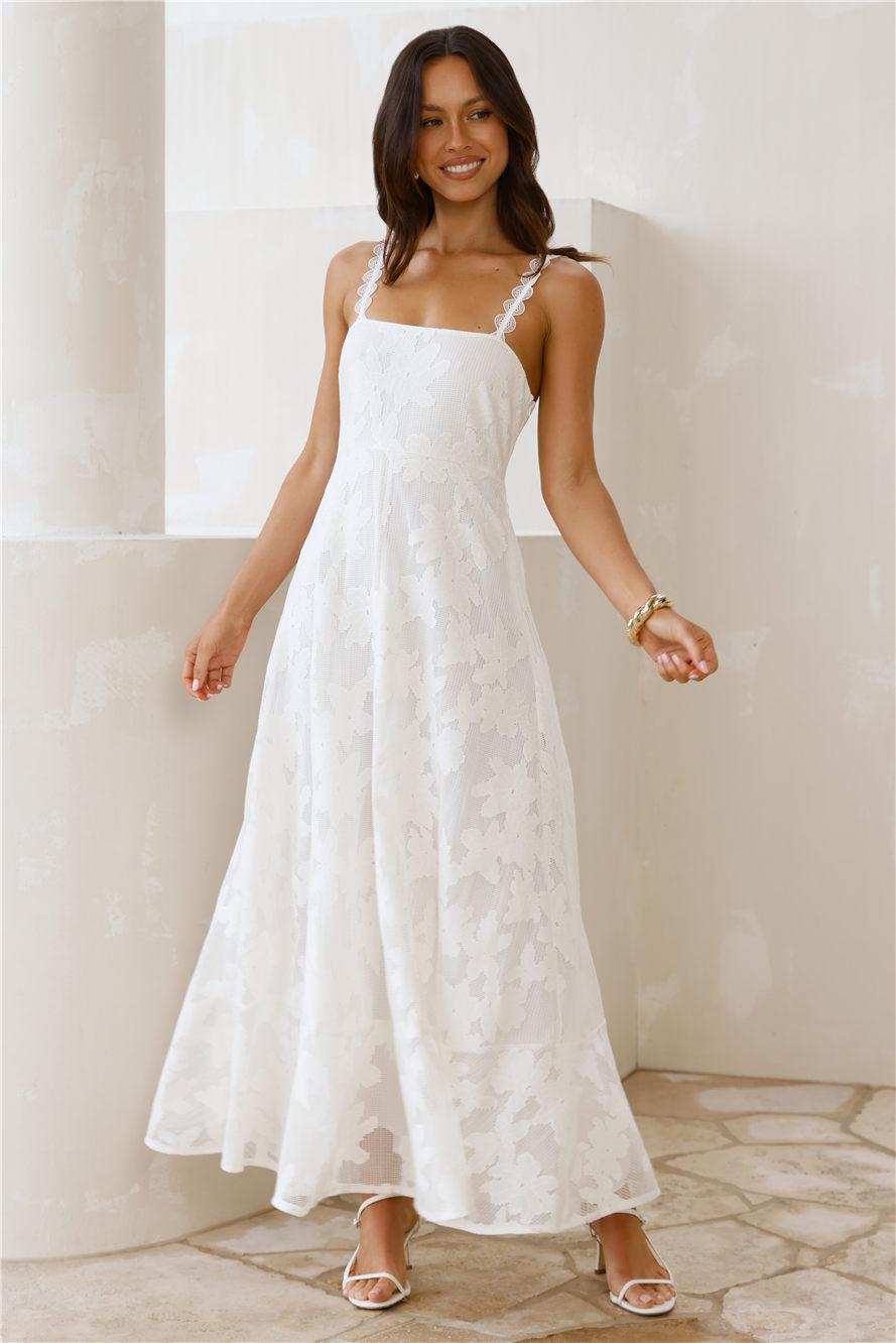 Soft Blossom Maxi Dress Cream Product Image