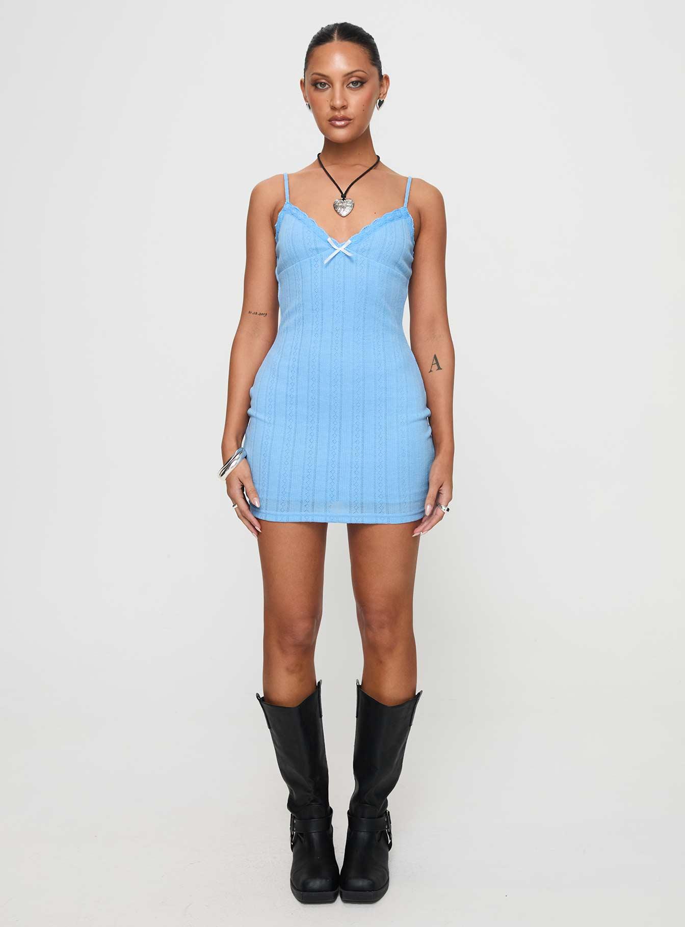 Susurrus Mini Dress Blue Product Image