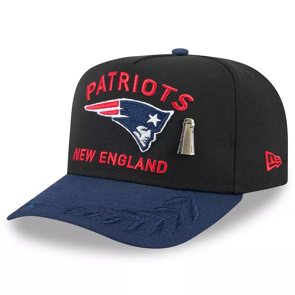 Men's New Era Black/Navy New England Patriots 2025 NFL Draft On Stage A-Frame 59FIFTY Fitted Hat,  Product Image