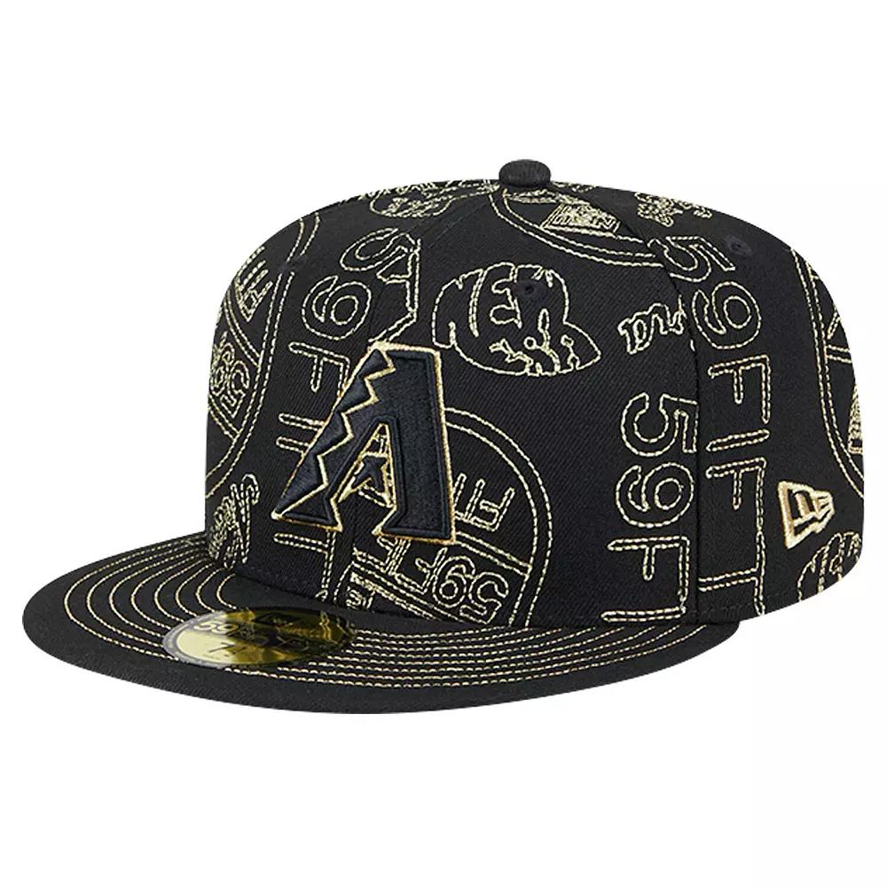Men's New Era Black Arizona Diamondbacks 59FIFTY Day Allover Fitted Hat,  Product Image