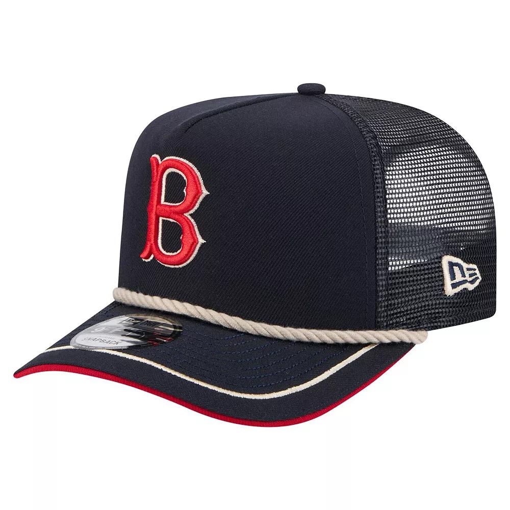 Men's New Era Navy Boston Red Sox Vintage Rope Trucker A-Frame 9FIFTY Adjustable Hat, Blue Product Image