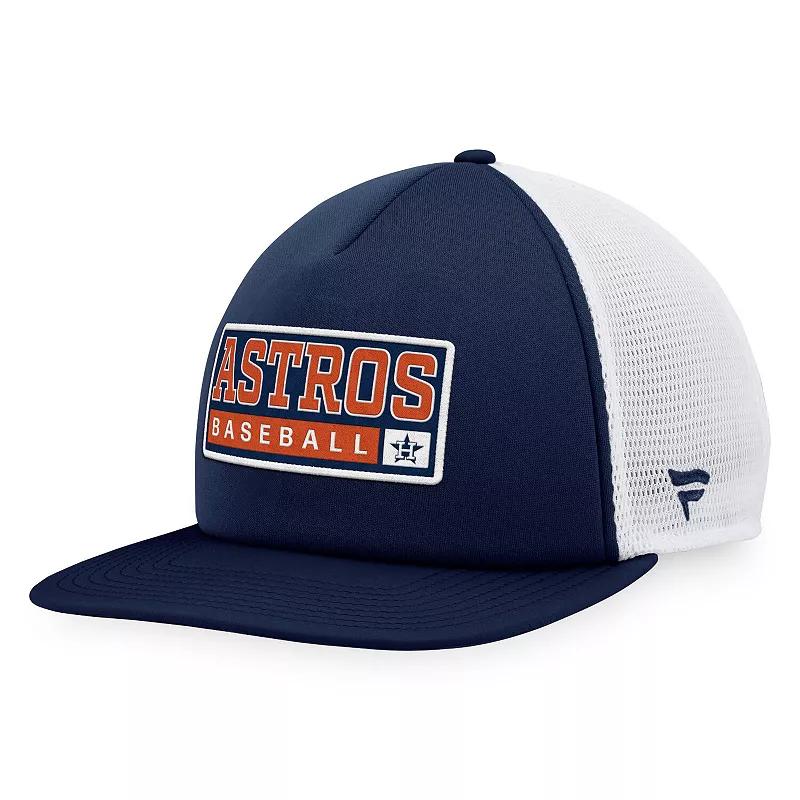Men's Majestic Navy/White Houston Astros Foam Trucker Snapback Hat, Blue Product Image