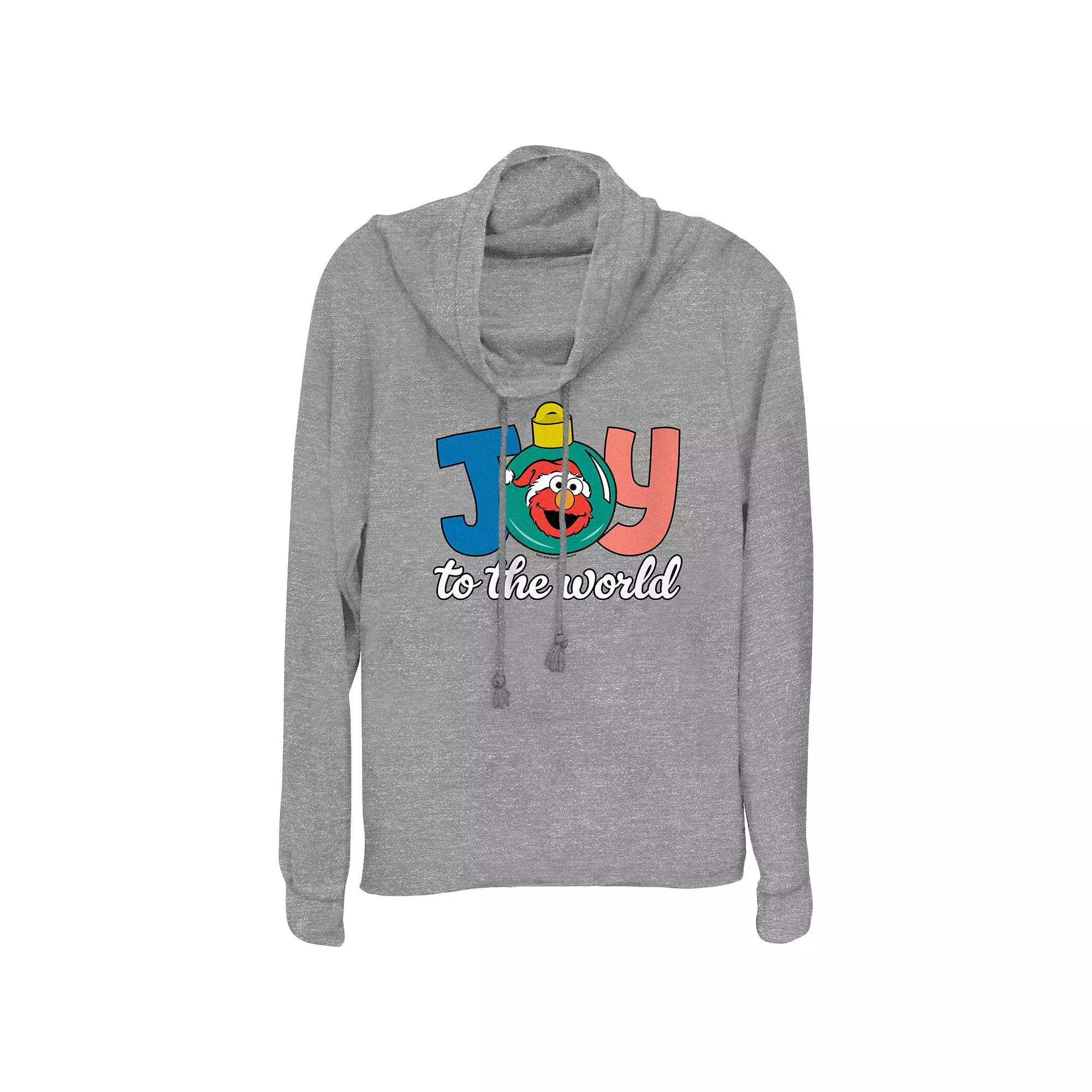 Women's PBS Kids Sesame Street Elmo Joy To The World Cowlneck Graphic Lightweight Long Sleeve,  Product Image