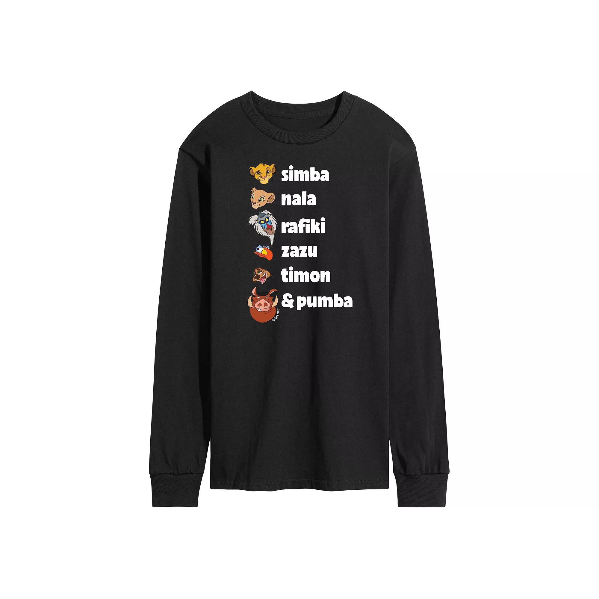 Disney's The Lion King Men's Character List Long Sleeve Graphic Tee,  Product Image
