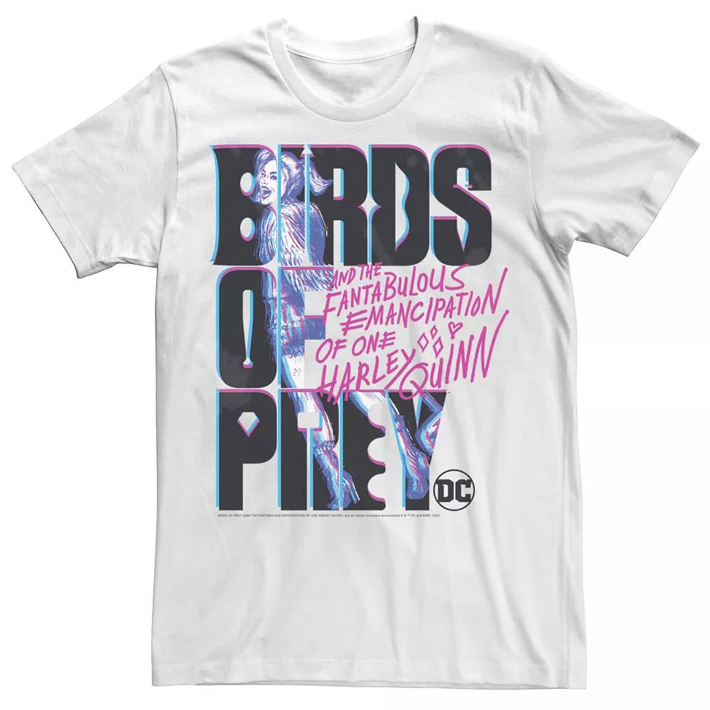 Men's Birds Of Prey Harley Quinn Text Tee, Size: Small, White Product Image