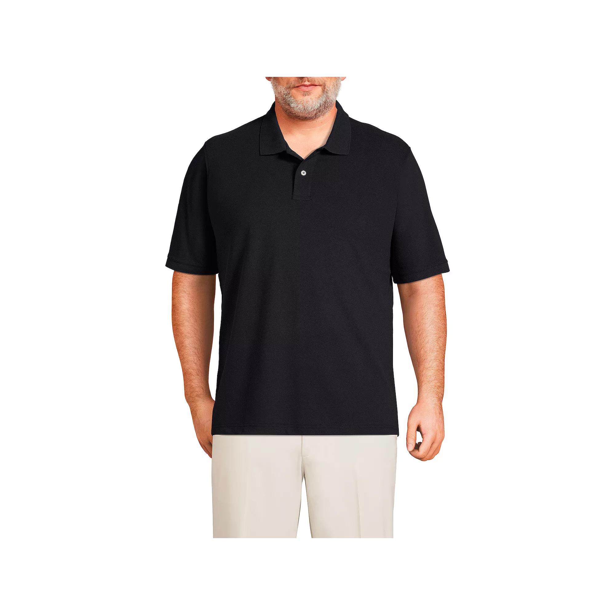 Big & Tall Lands' End Short Sleeve Comfort-First Mesh Polo Shirt, Men's, Size: 3XL Tall, Black Product Image